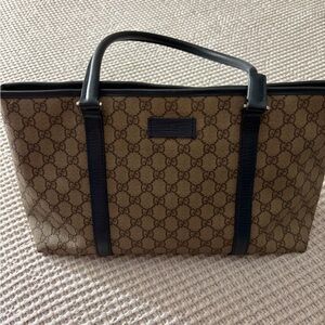 Gucci Brown and Black Monogram Handbag